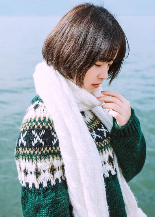 「Wool Signature」Green Nordic Fair Isle Wool Sweater – Chunky Knit (100% Wool)